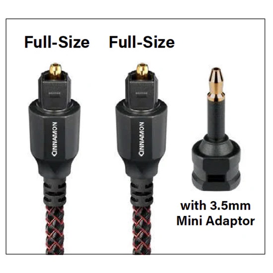AudioQuest Cinnamon Optical Toslink Fiber-Optic Cable + Mini-Adaptor (1x Male Toslink > 1x Male Toslink, Single) - Image 4