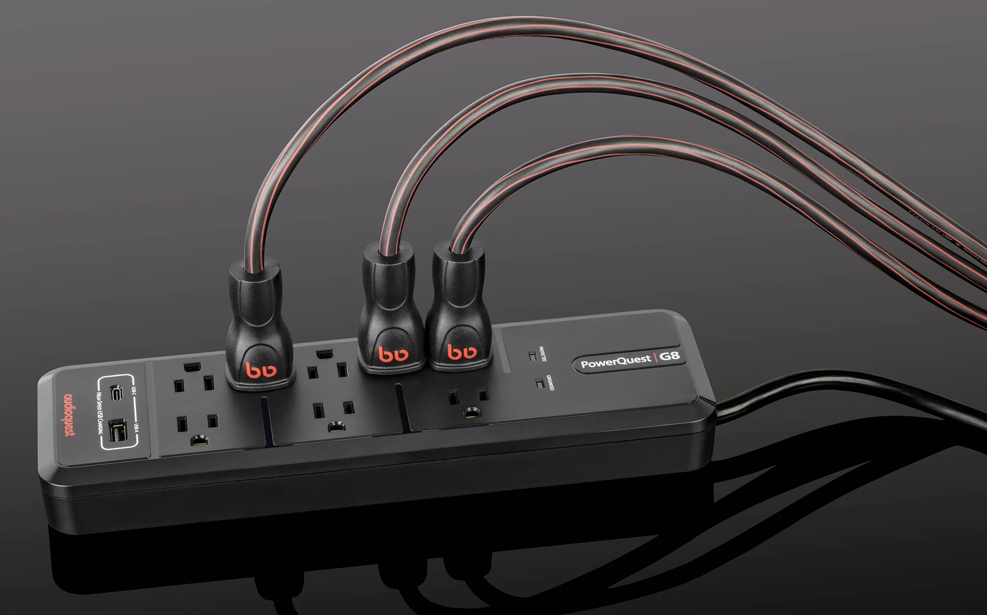 AudioQuest PowerQuest G8 8-Outlet Surge Protector with USB-A & USB-C Charging Ports - Image 3