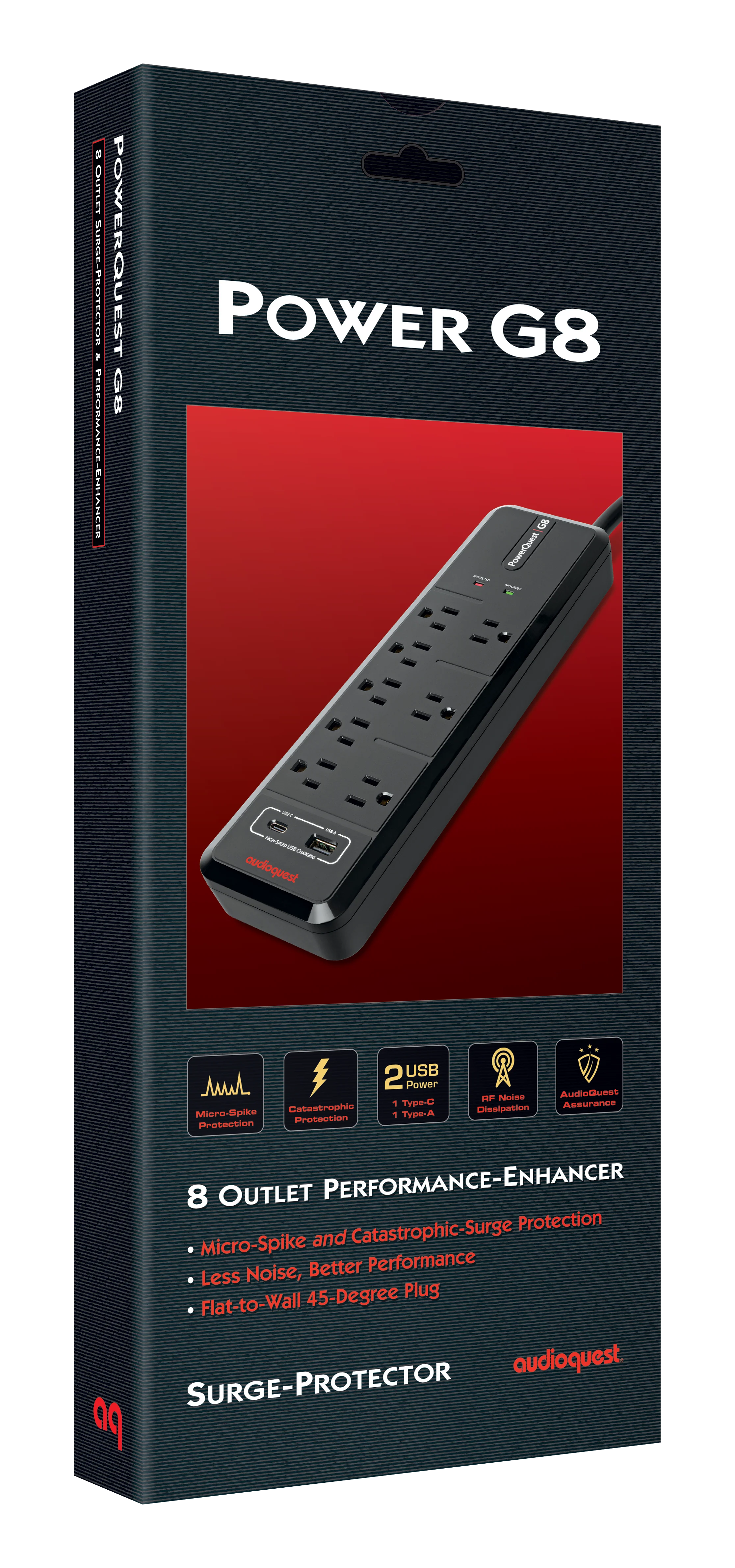 AudioQuest PowerQuest G8 8-Outlet Surge Protector with USB-A & USB-C Charging Ports - Image 5