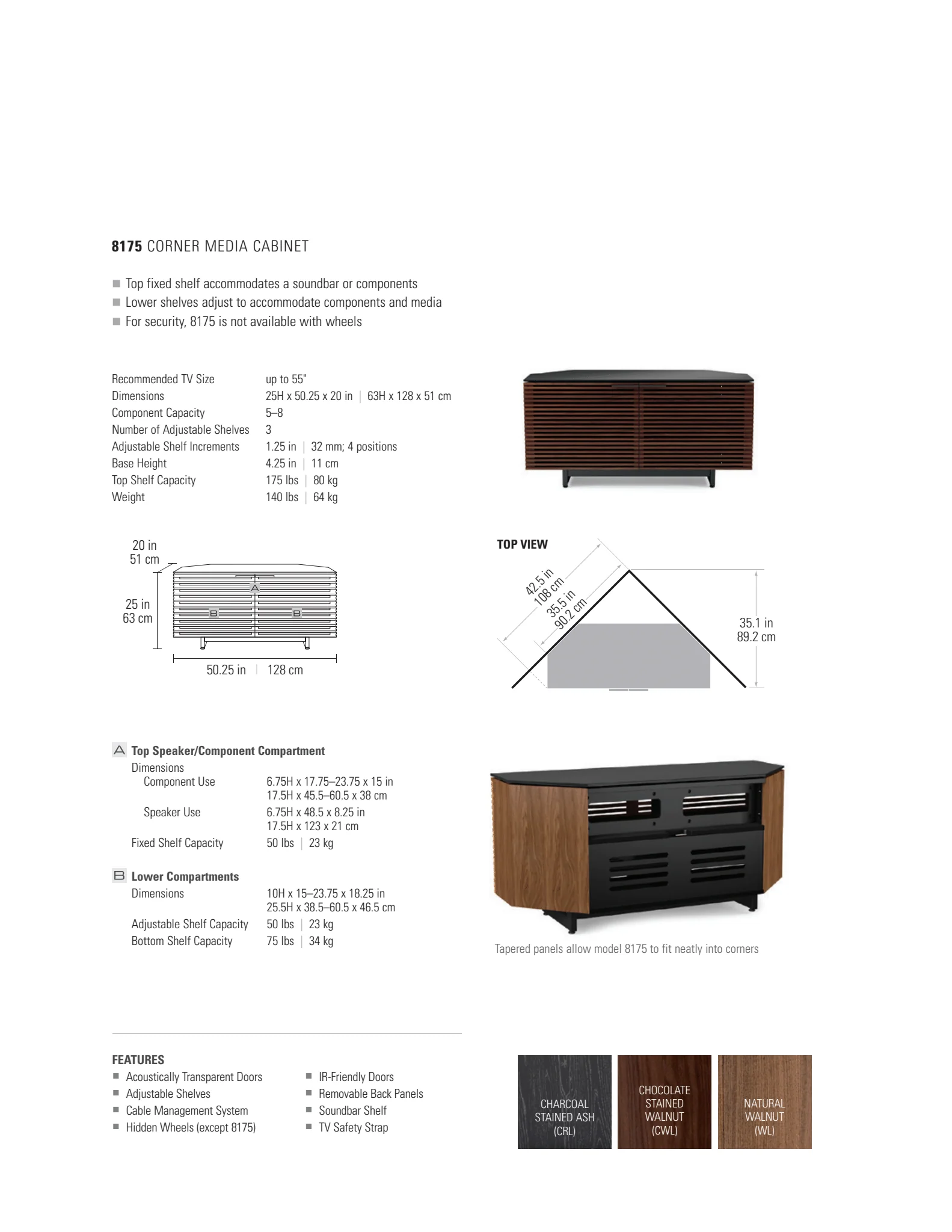 BDI Corridor Media 8175 Corner TV Stand & Media Console - Image 12